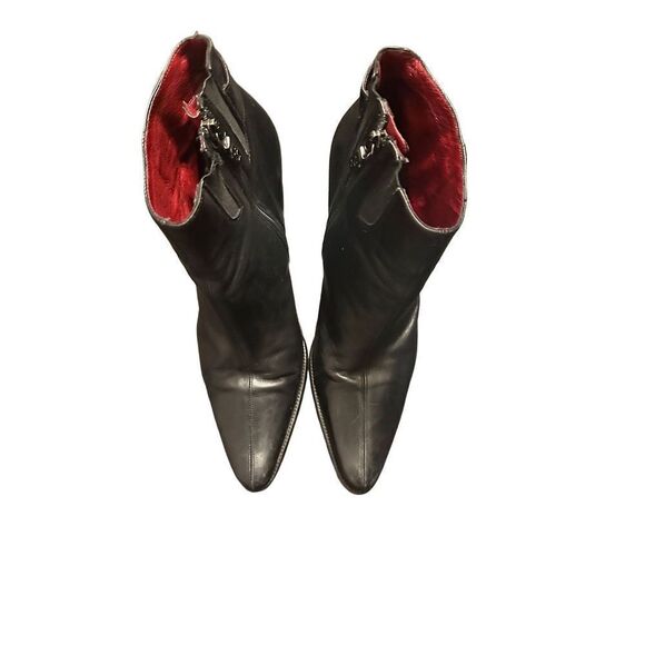 Donald J Pliner Leather Buckle Detail Heeled Booties - Picture 6 of 15